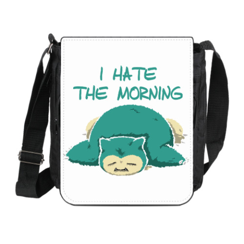Сумка на плечо (мини-планшет) с принтом Я ненавижу утро