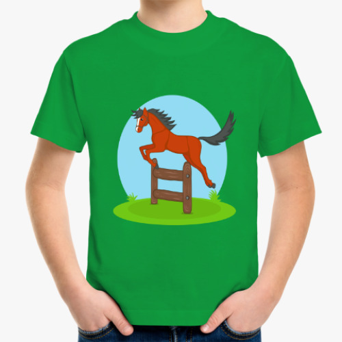 Детская футболка с принтом Конкур