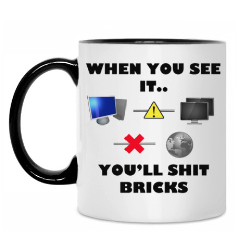 Кружка с принтом Потеря соединения с интернетом