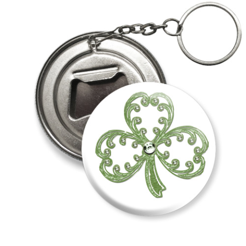 Брелок-открывашка с принтом Клевер