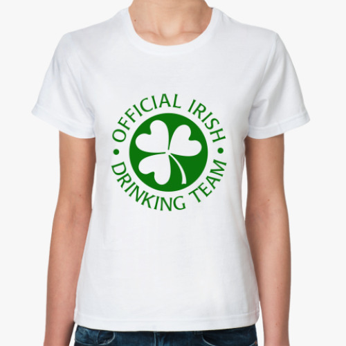 Классическая футболка с принтом Official Irish drinking team