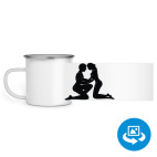 Кружка металлическая белая (круговая запечатка)