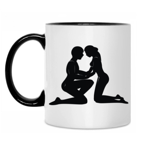 Кружка с принтом пара силуэт