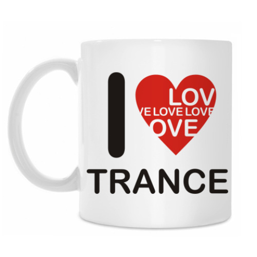 Кружка с принтом i love trance