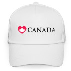Кепка / бейсболка, белая (печать) I love Canada