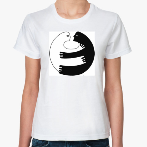 Классическая футболка с принтом Любовь