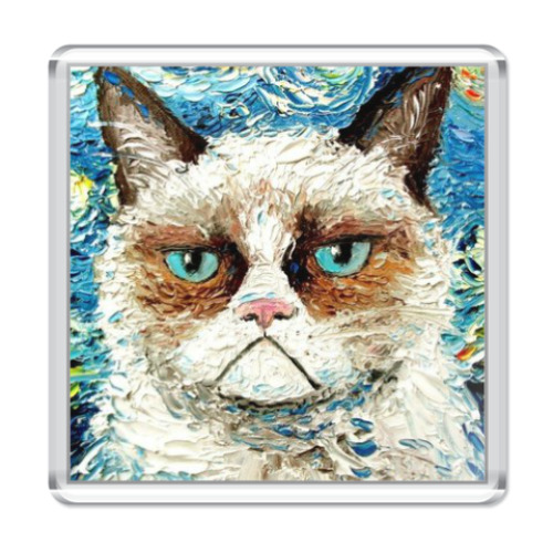 Магнит с принтом Grumpy Cat