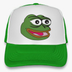 Кепка Trucker, зеленая Funny Pepe