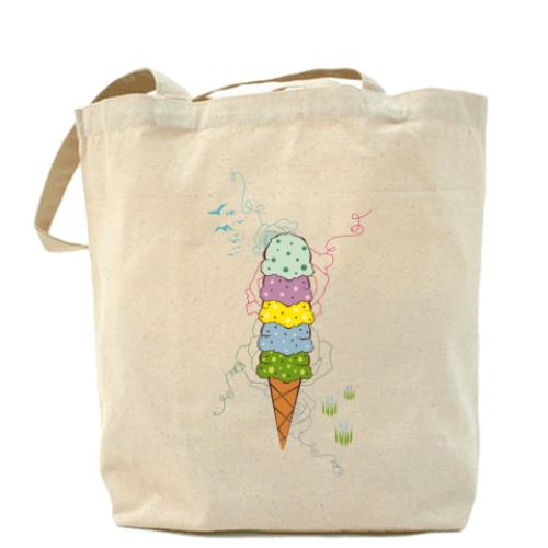 Сумка шоппер с принтом Весна