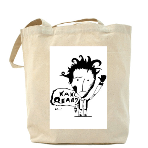 Сумка шоппер с принтом Как дела?