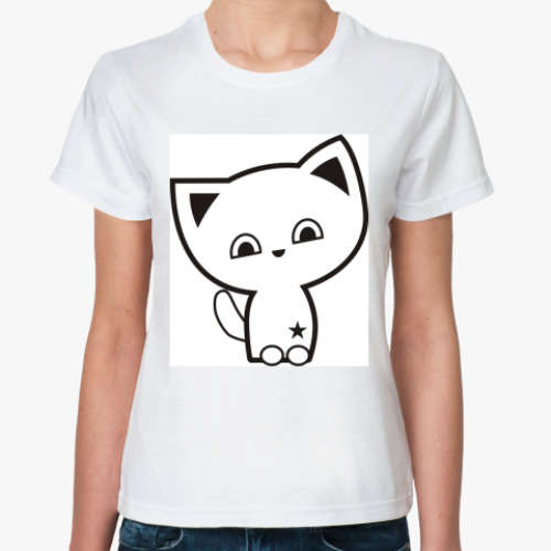 Классическая футболка с принтом Котена