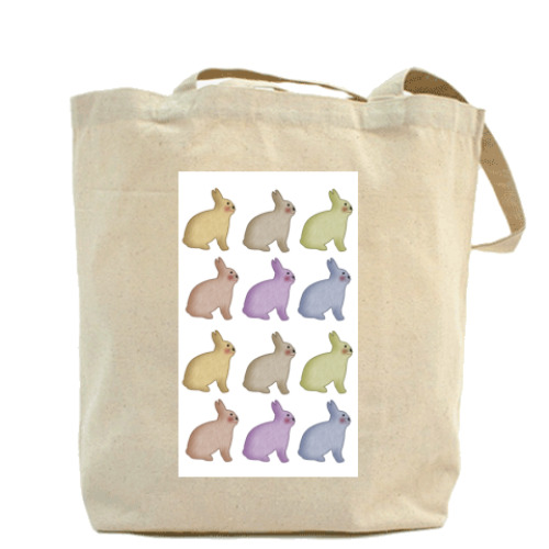 Сумка шоппер с принтом кролики