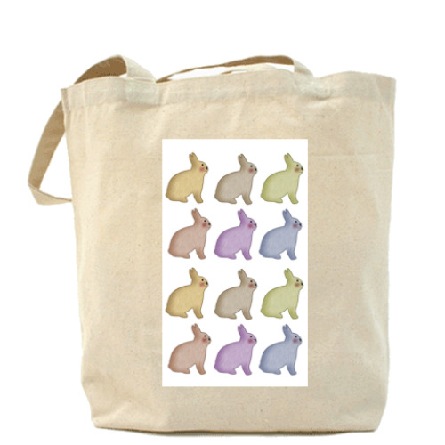 Сумка шоппер с принтом кролики