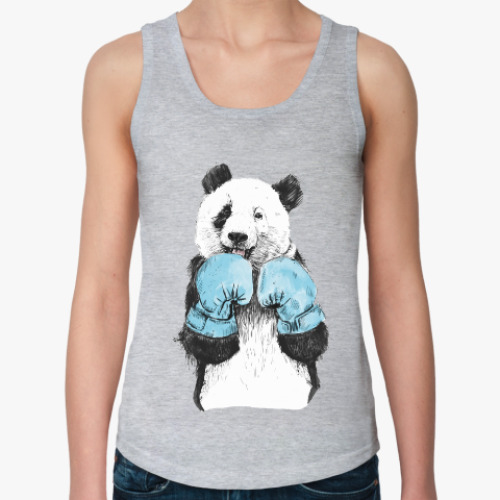 Женская майка с принтом Панда боксер