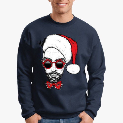 Свитшот с принтом Хипстер Санта