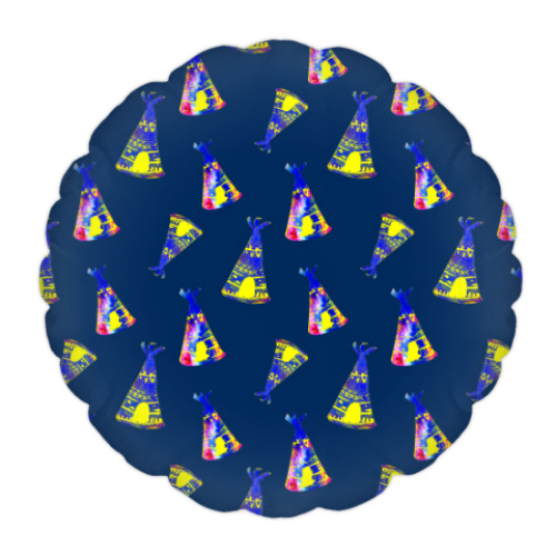 Подушка с принтом Типи в ночи