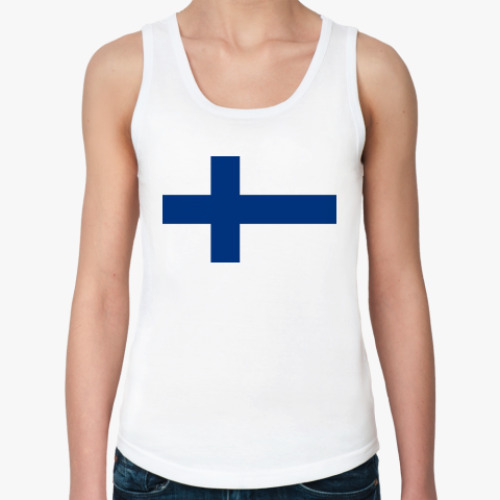 Женская майка с принтом Флаг Финляндия