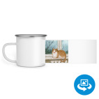 Кружка металлическая белая (круговая запечатка)