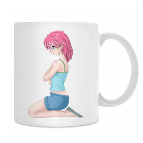 Кружка с принтом Сидящая девочка