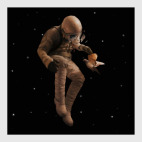 Постер 60 х 60 см Космонавт с голубем