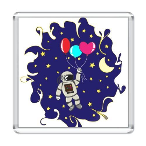 Магнит с принтом С любовью из космоса