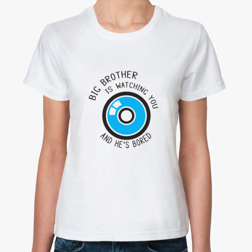 Классическая футболка с принтом Big Brother is watching you