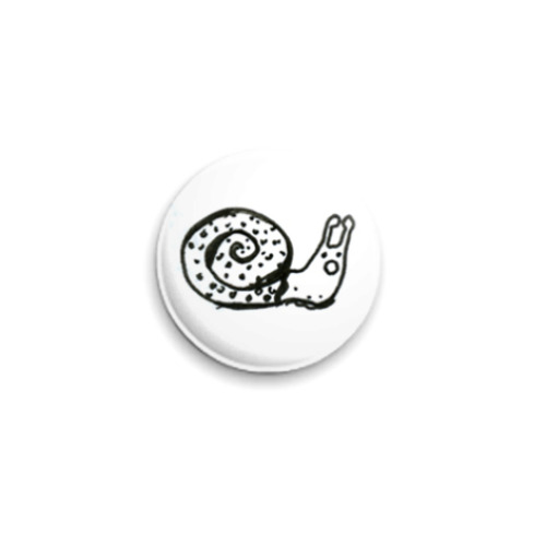 Значок 25мм с принтом улитка