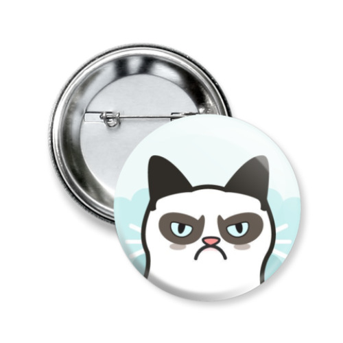 Значок 50мм с принтом Grumpy Cat