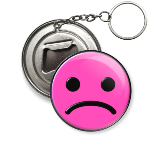 Брелок-открывашка с принтом Грустный смайлик