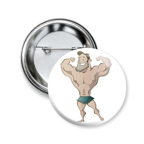 Значок 50мм с принтом Качок