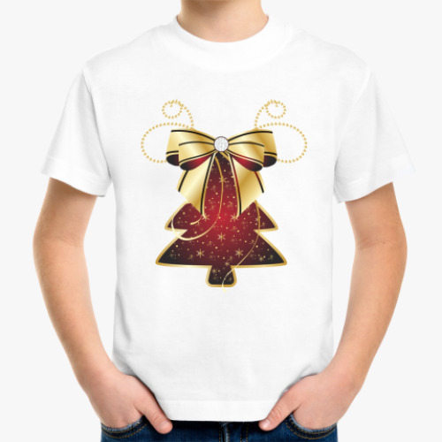 Детская футболка с принтом Новогодняя елочка