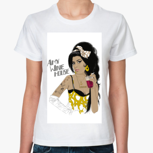 Классическая футболка с принтом  Amy