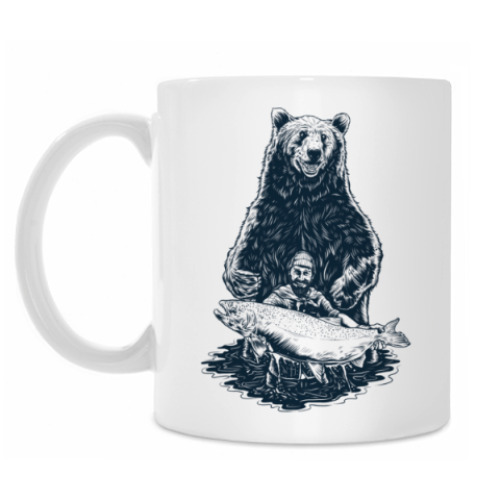 Кружка с принтом Медвежья рыбалка
