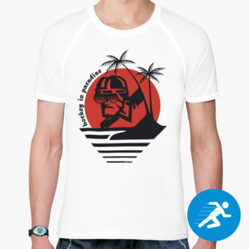 Спортивная футболка с принтом Райский хоккей