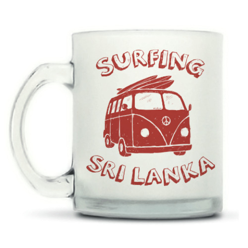 Кружка матовая с принтом Surfing Sri Lanka