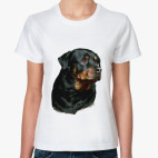 Классическая женская футболка   Ротвейлер
