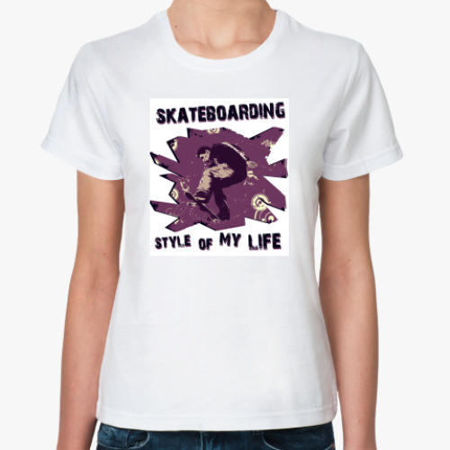 Классическая футболка с принтом Skateboarding