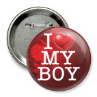 Значок 75 мм I love My BOY