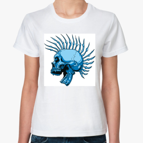 Классическая футболка с принтом Череп панка