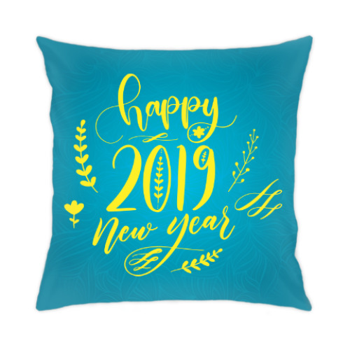 Подушка с принтом Новый Год 2019