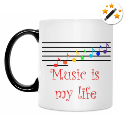 Кружка-хамелеон с принтом Music