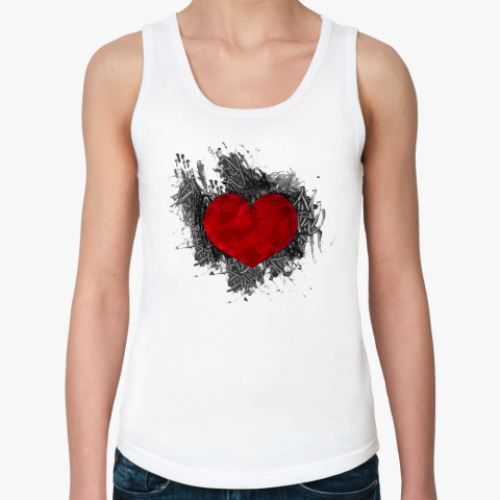 Женская майка с принтом Сердце в краске