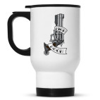 Кружка-термос белая Overwatch McCree цитата