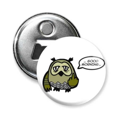 Магнит-открывашка с принтом Сова