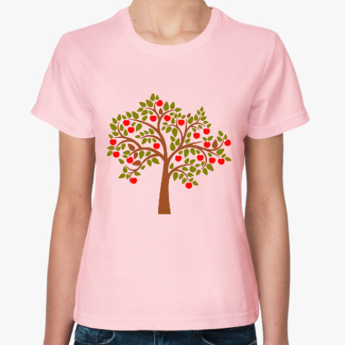 Женская футболка с принтом Яблоня