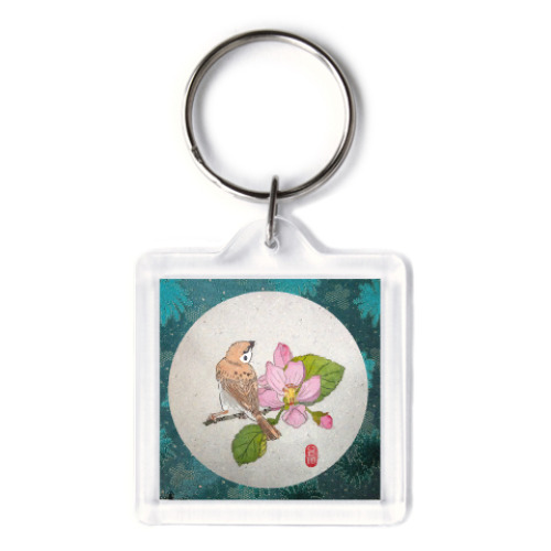 Брелок с принтом Воробей