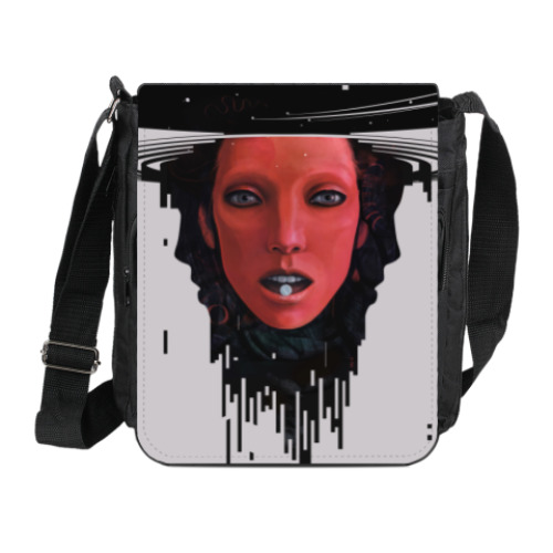 Сумка на плечо (мини-планшет) с принтом Atomic Red