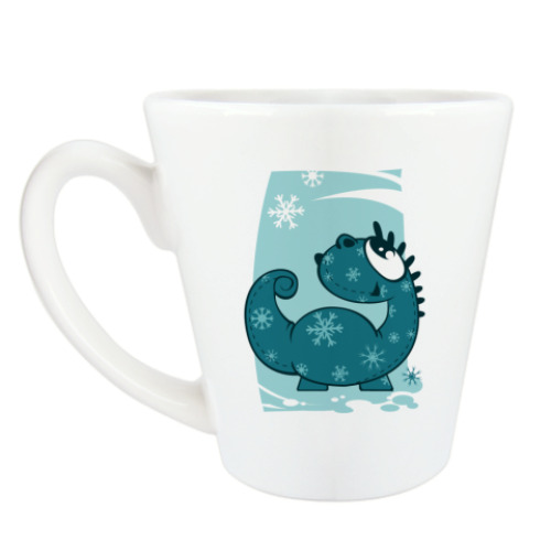 Чашка Латте с принтом зимний дракон