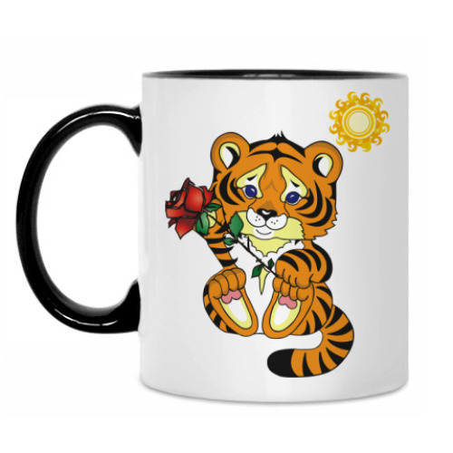 Кружка с принтом Милый тигренок