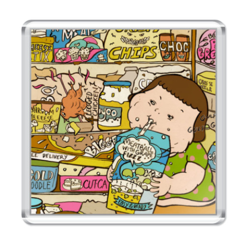 Магнит с принтом  Junk Food